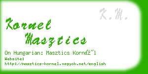 kornel masztics business card